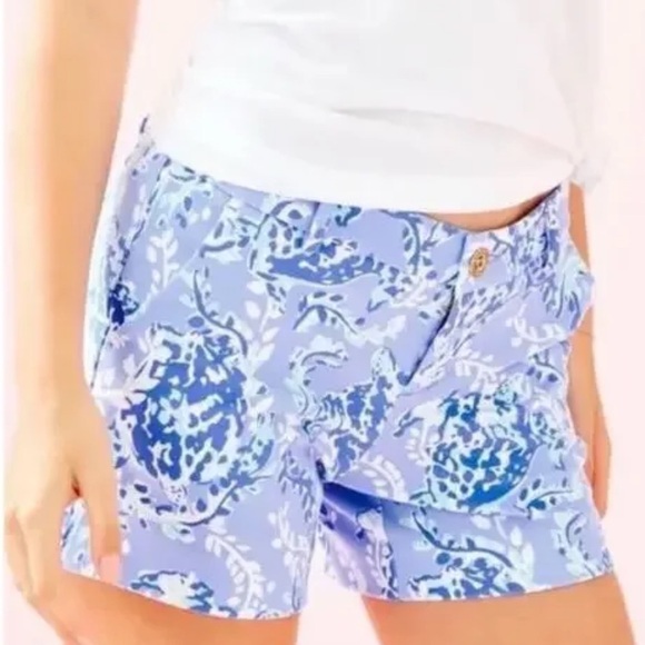Lilly Pulitzer Callahan Knit Shorts Turtley Awesome Turtle 16 - Picture 1 of 5